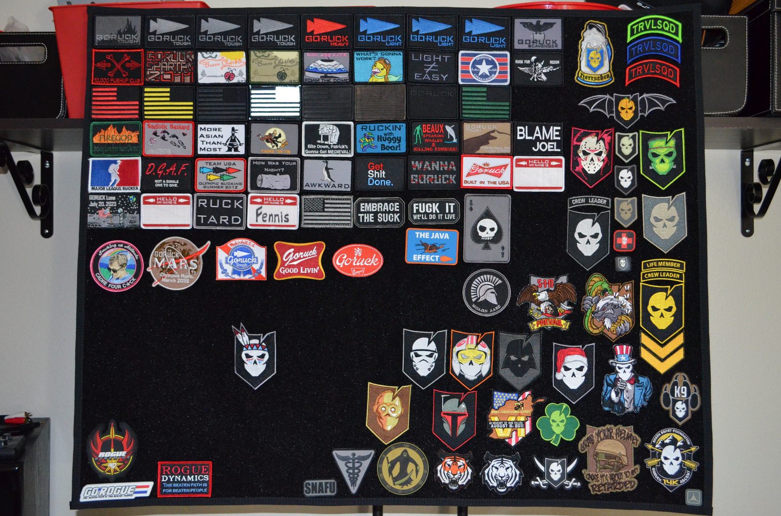 Morale patch shop display panel