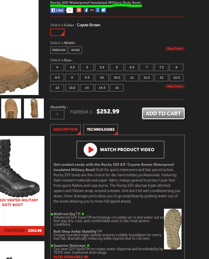 Sv2 on sale rocky boots