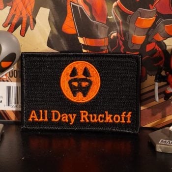 All Day Ruckoff Rectangle Black Red Patch - Deadpool Toys Comics