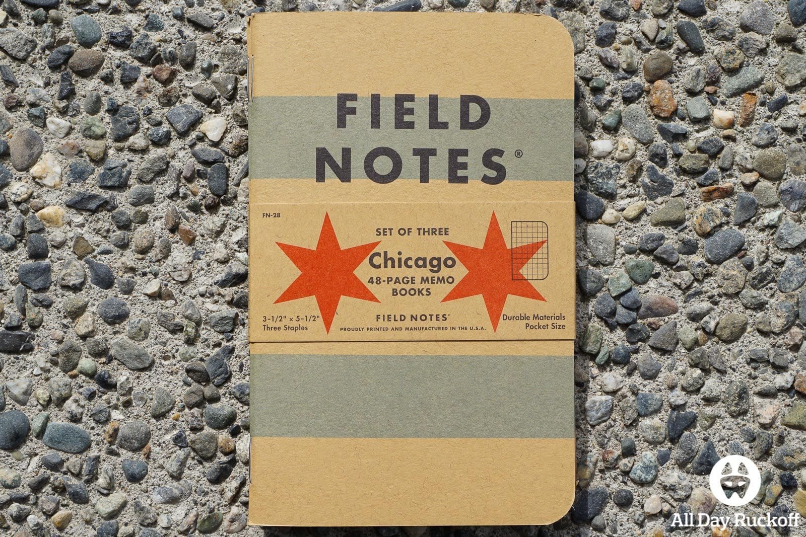 Field Notes Chicago (3 Pack) Notebooks All Day Ruckoff