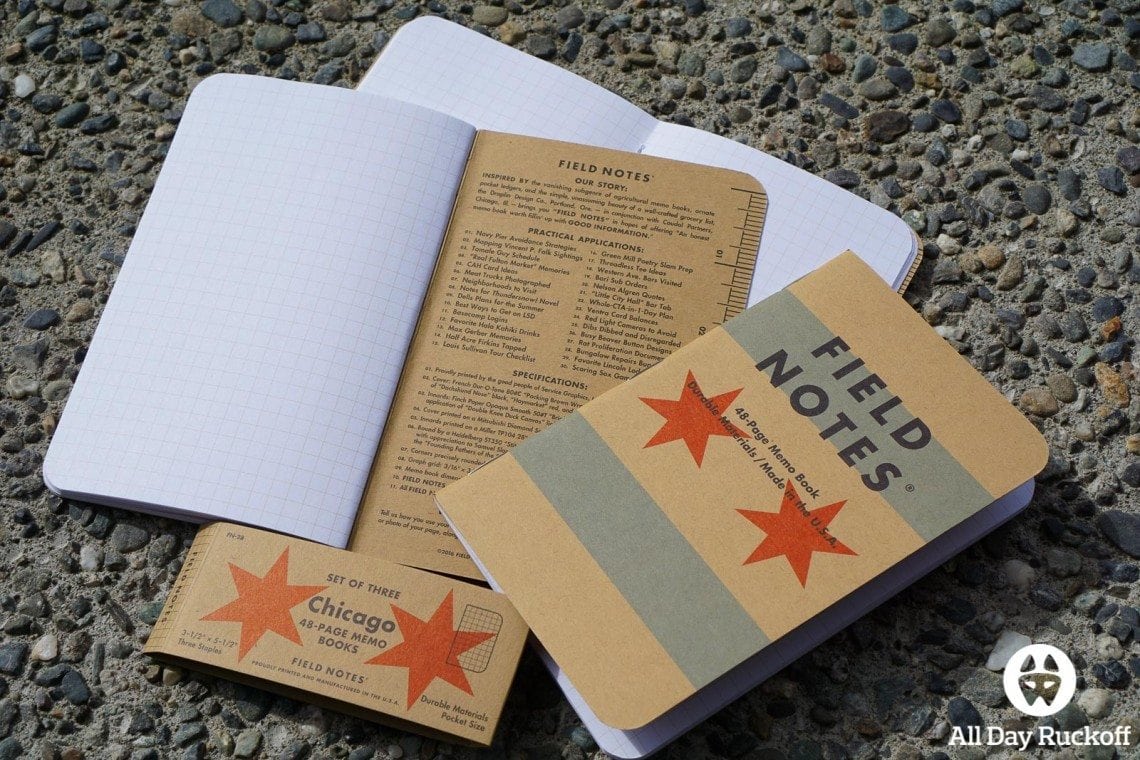 Field Notes Chicago (3 Pack) Notebooks All Day Ruckoff