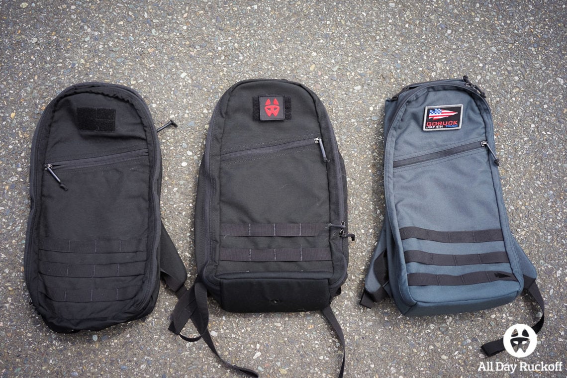 GORUCK Bullet Ruck 10L Comparison Version 1 vs 2 vs 3 - All Day Ruckoff